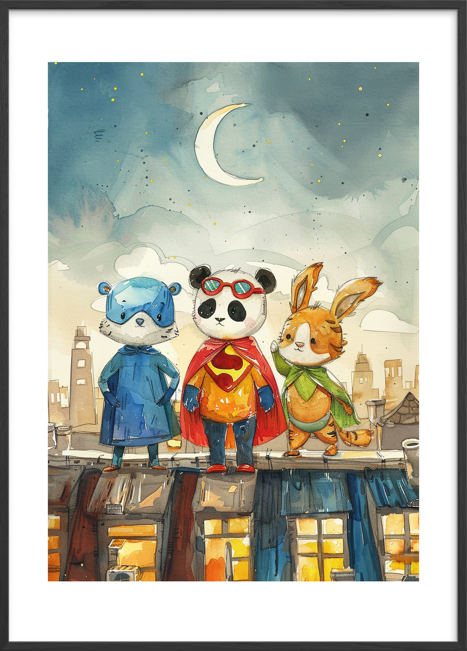 Måneskinets stille helte - Black Frame, With White Border