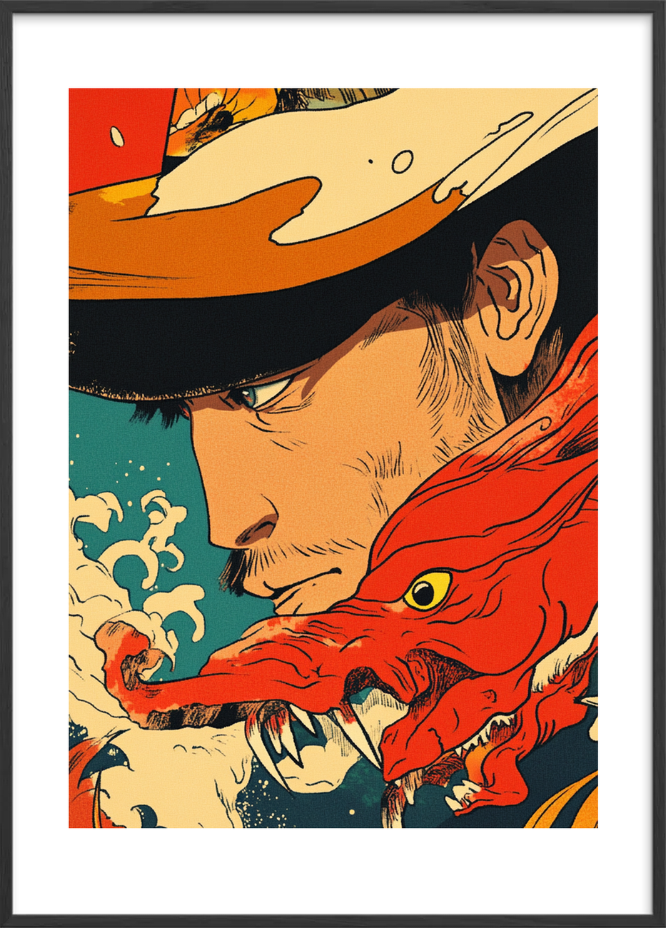 Havsprøjt og dragetunge - Black Frame, With White Border