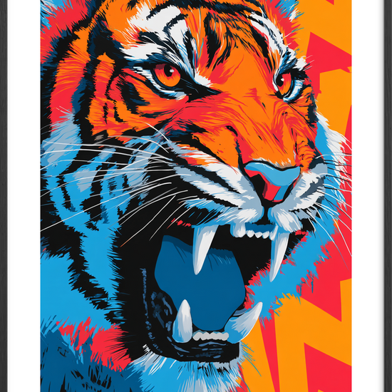 Vibrerende brøl af farver - Black Frame, With White Border