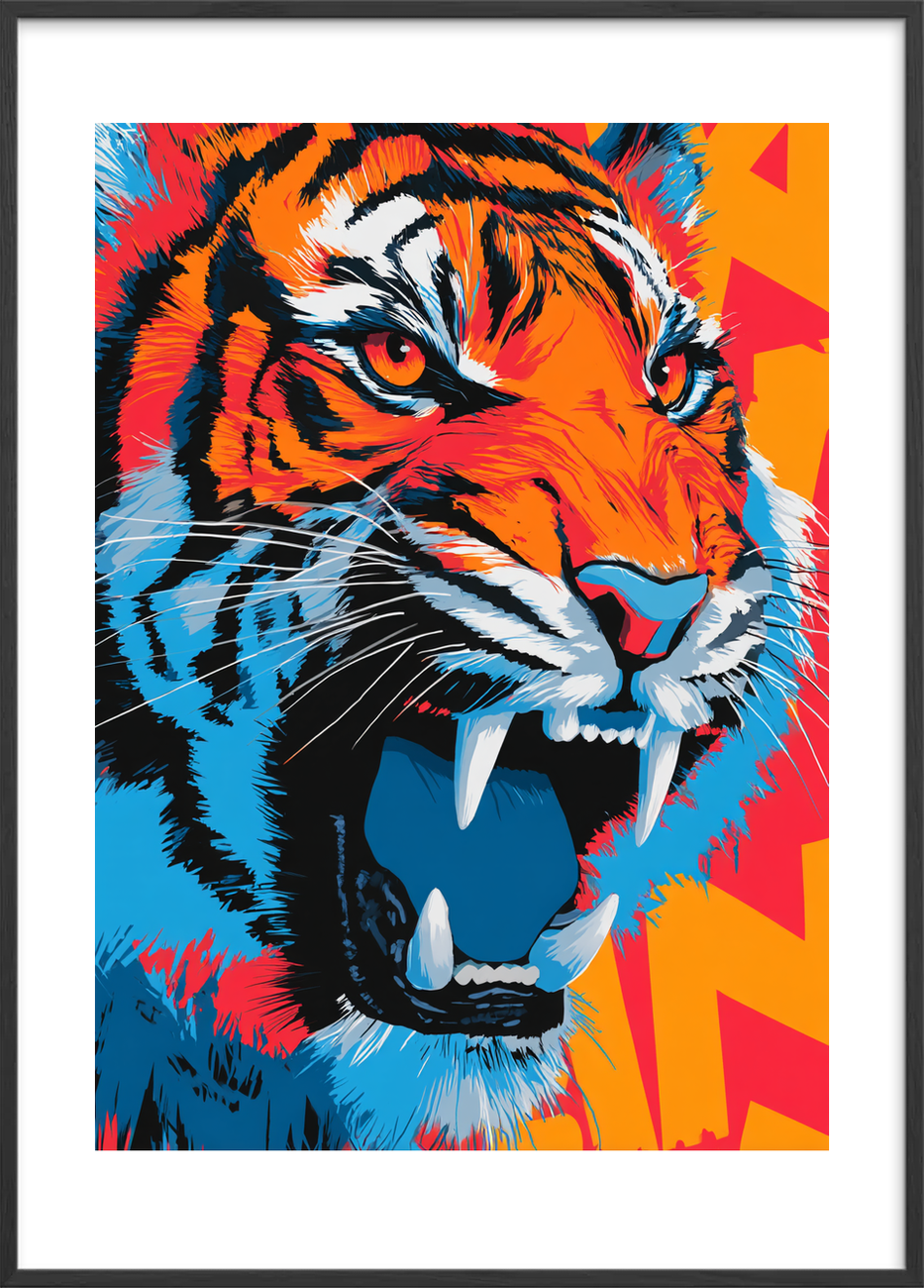 Vibrerende brøl af farver - Black Frame, With White Border