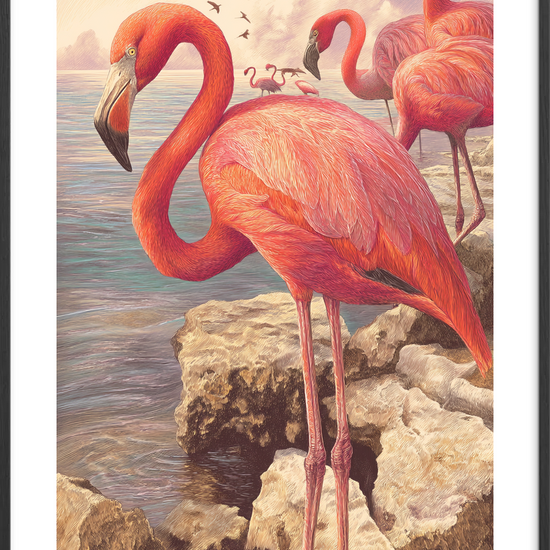 Havet hvisker i fjer - Black Frame, With White Border