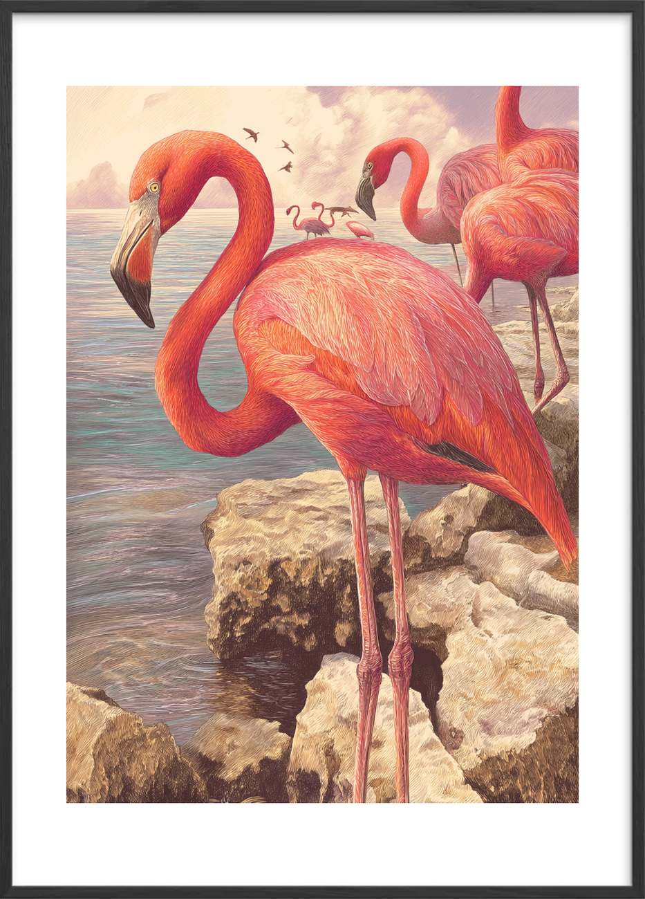 Havet hvisker i fjer - Black Frame, With White Border