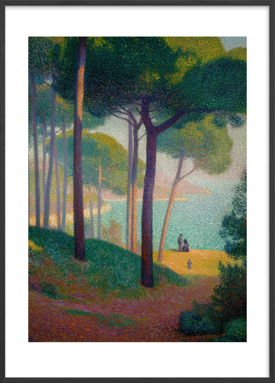 Stille hvisken ved kysten - Black Frame, With White Border