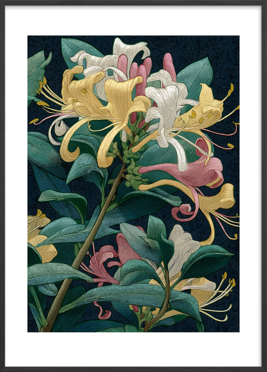 Honningduftens bløde hvisken - Black Frame, With White Border