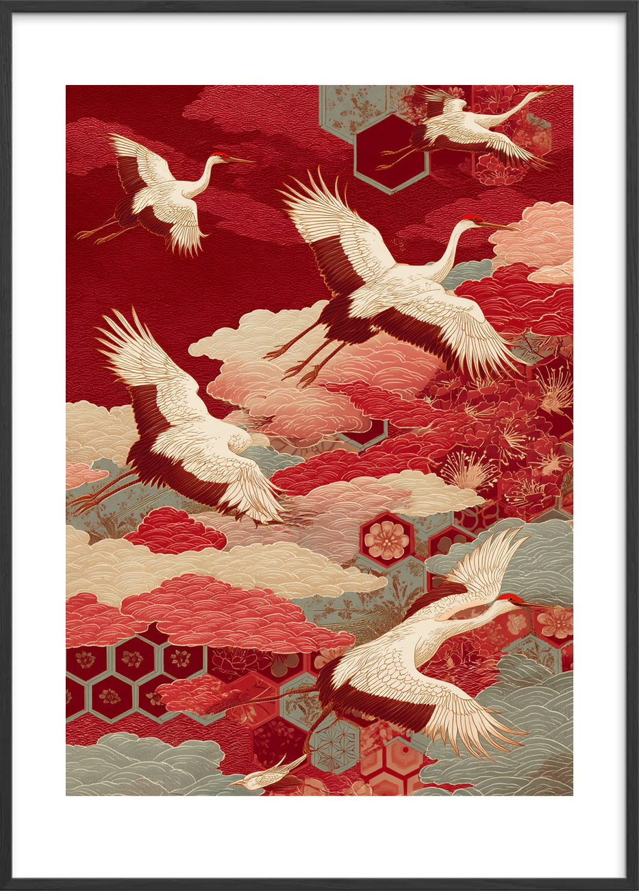 Tranens sus gennem silke - Black Frame, With White Border