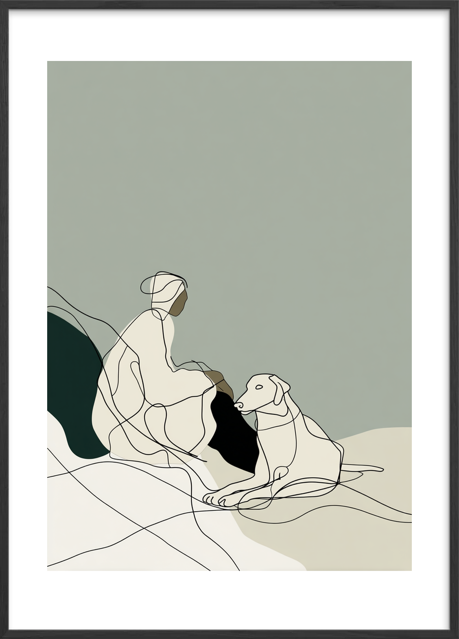 Hvisken af pels - Black Frame, With White Border