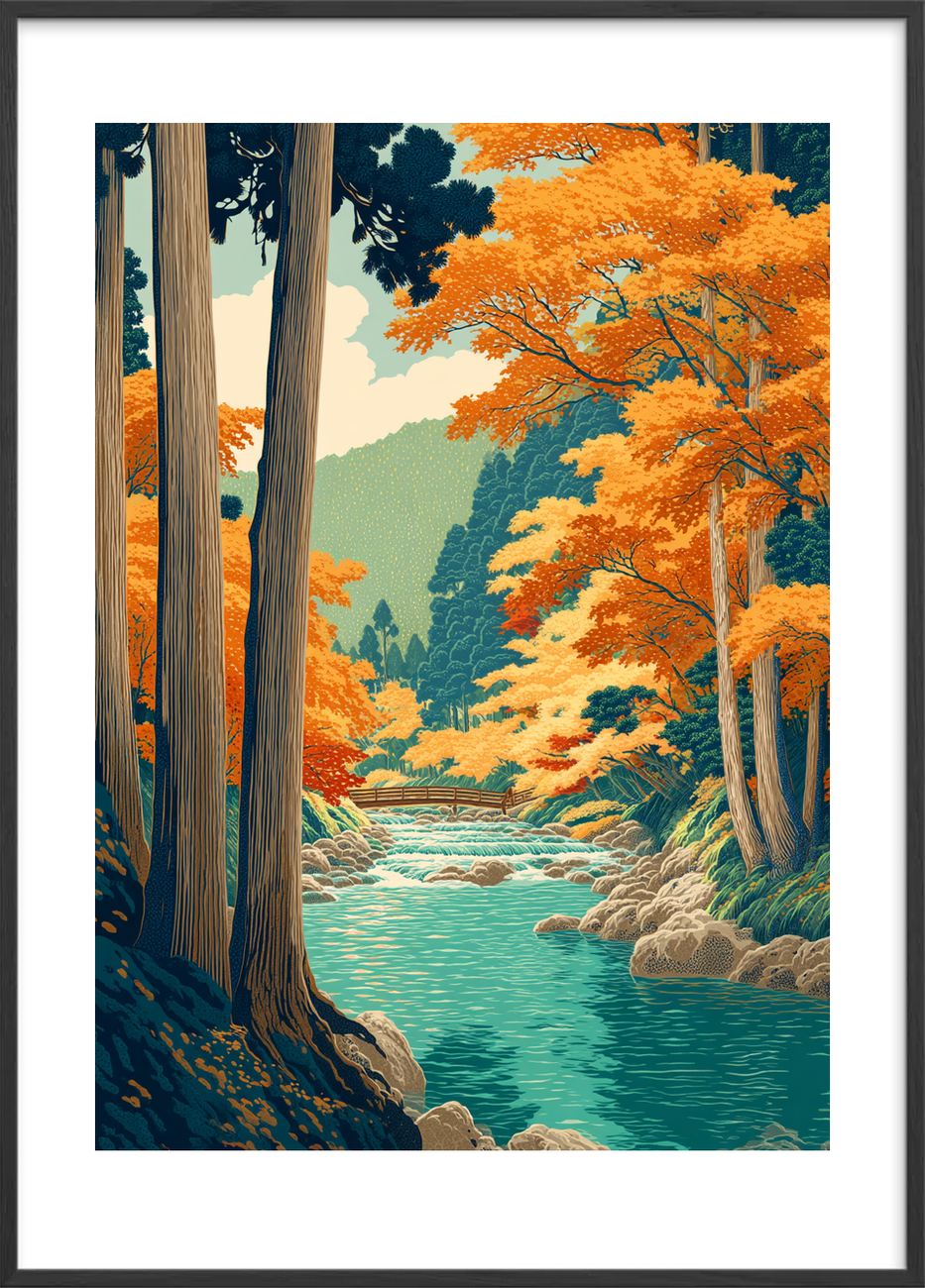 Bækens rytmiske klang - Black Frame, With White Border