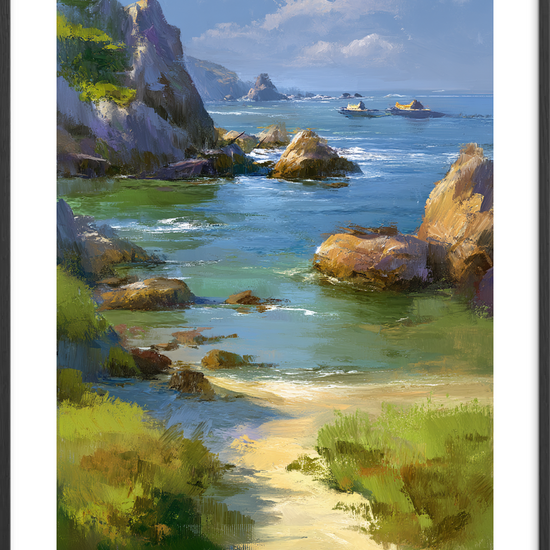 Bølgernes bløde hvisken - Black Frame, With White Border