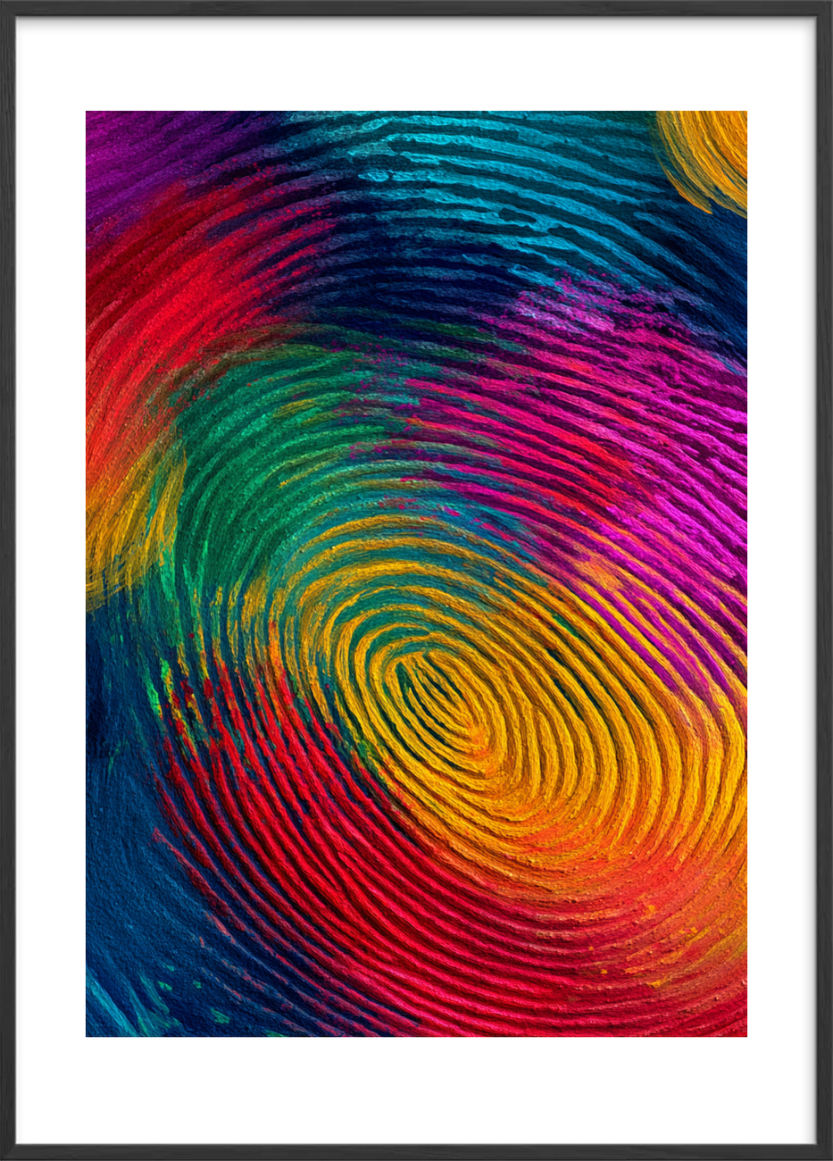 Spiralens sagte sus - Black Frame, With White Border