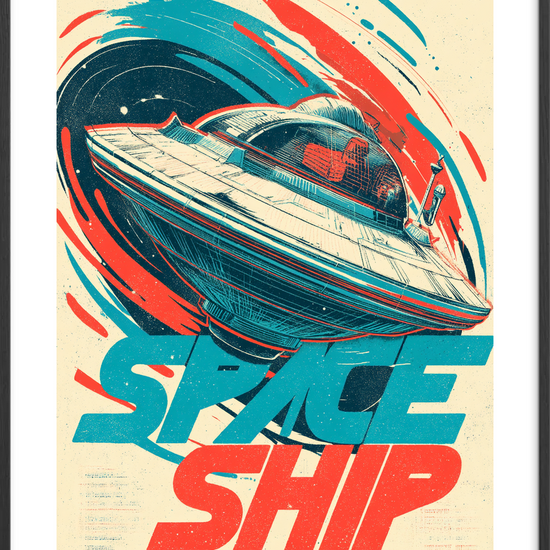 Rumskibets stille hvisken - Black Frame, With White Border