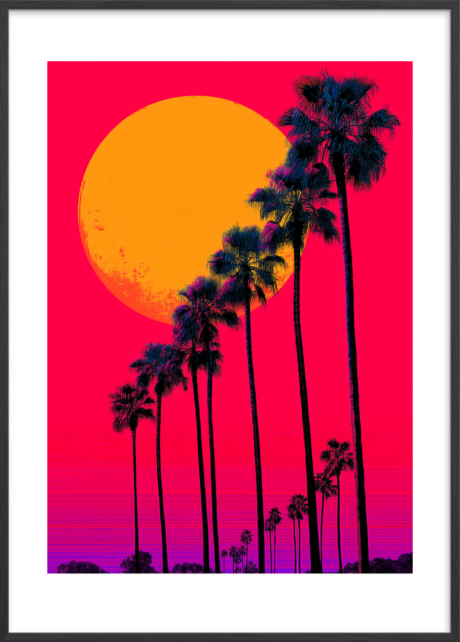 Hvisken af palmer - Black Frame, With White Border