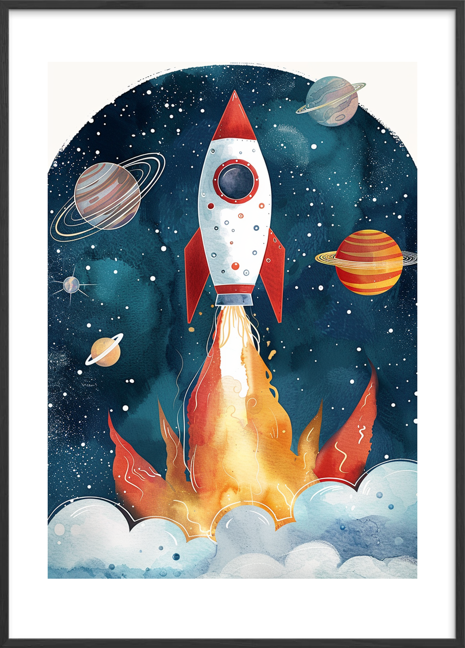 Rumrejsens brændende sang - Black Frame, With White Border