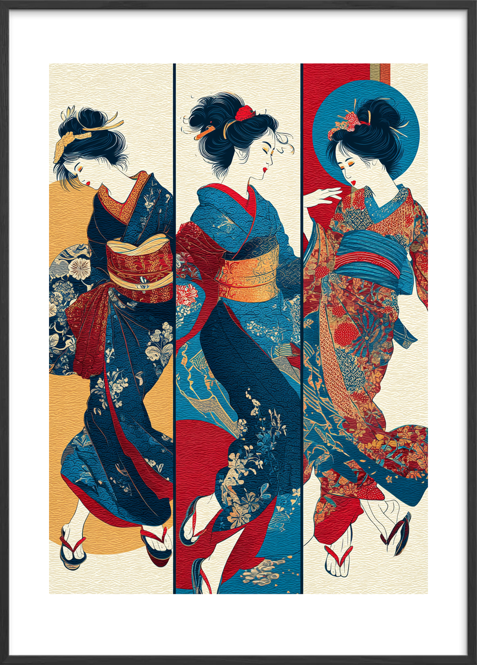 Hviskende silke i dans - Black Frame, With White Border