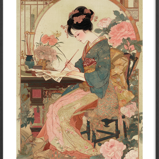 Duften af tusch og te - Black Frame, With White Border