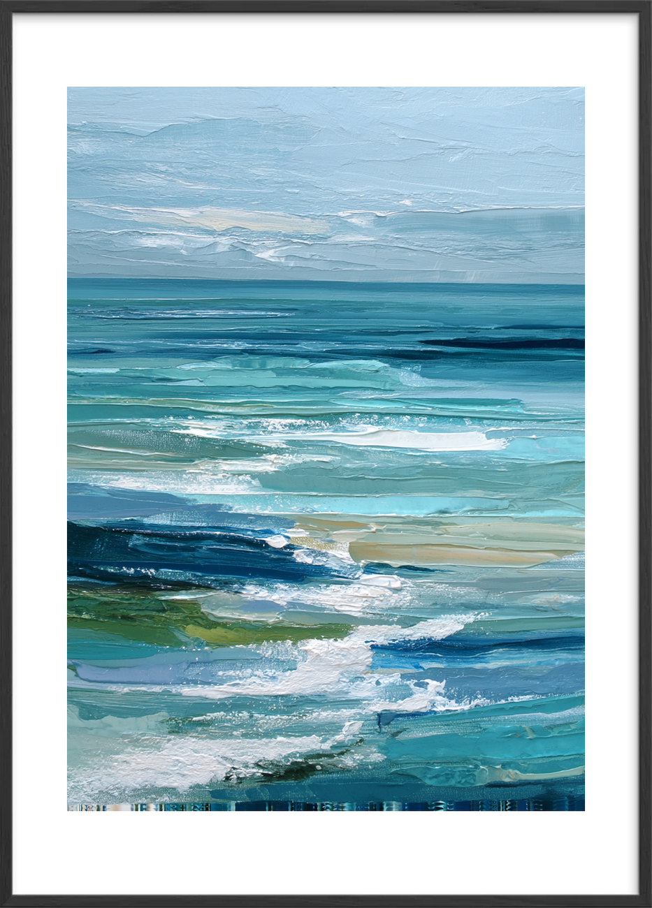 Havets klang i brystet - Black Frame, With White Border