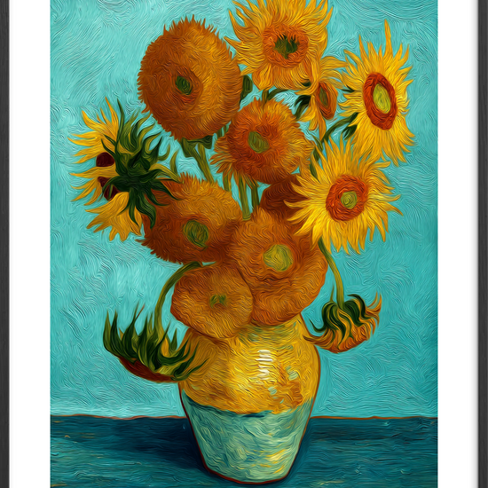 Solsikkernes varme hvisken - Black Frame, With White Border