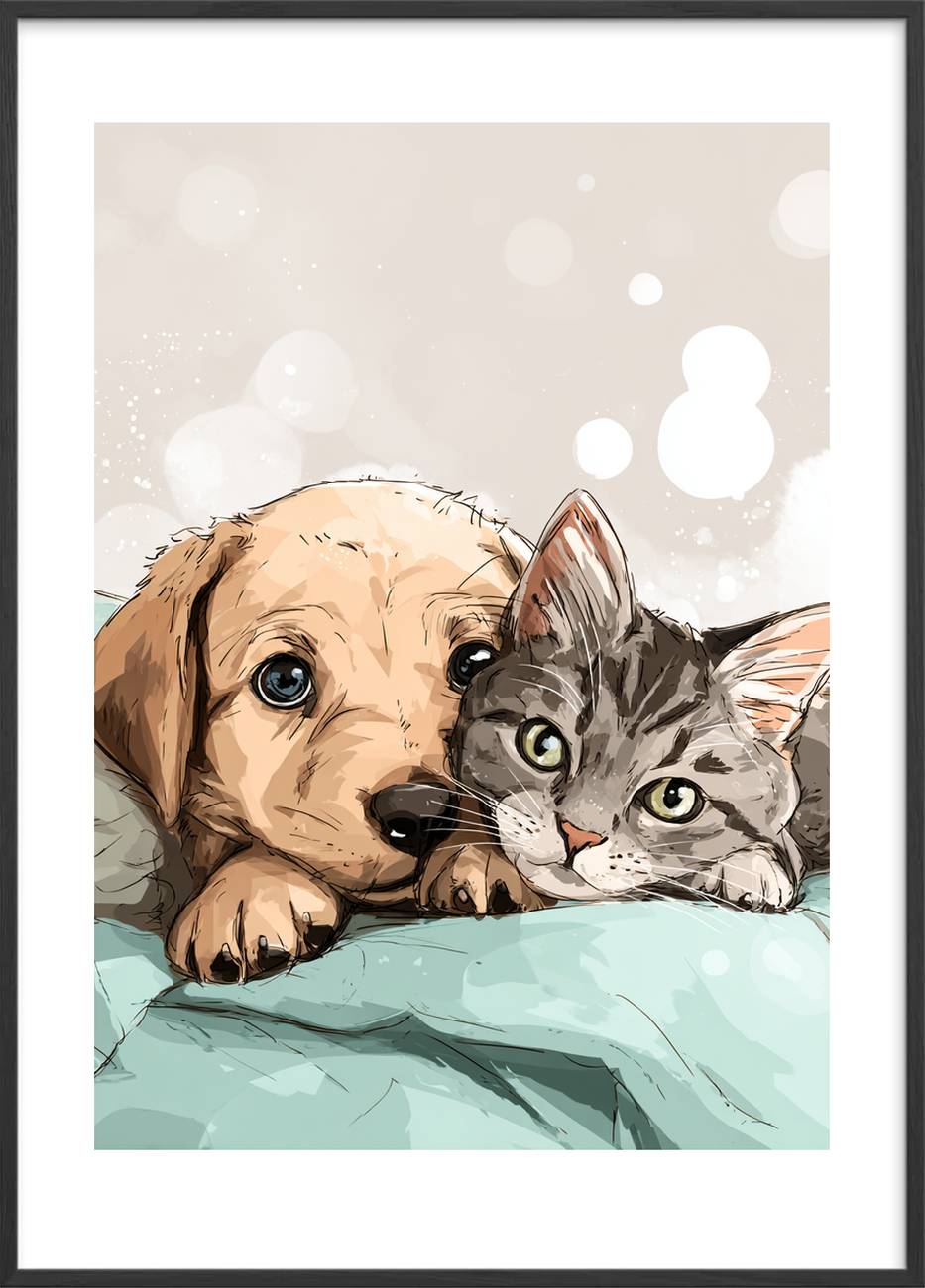 Blød symfoni af tryghed - Black Frame, With White Border