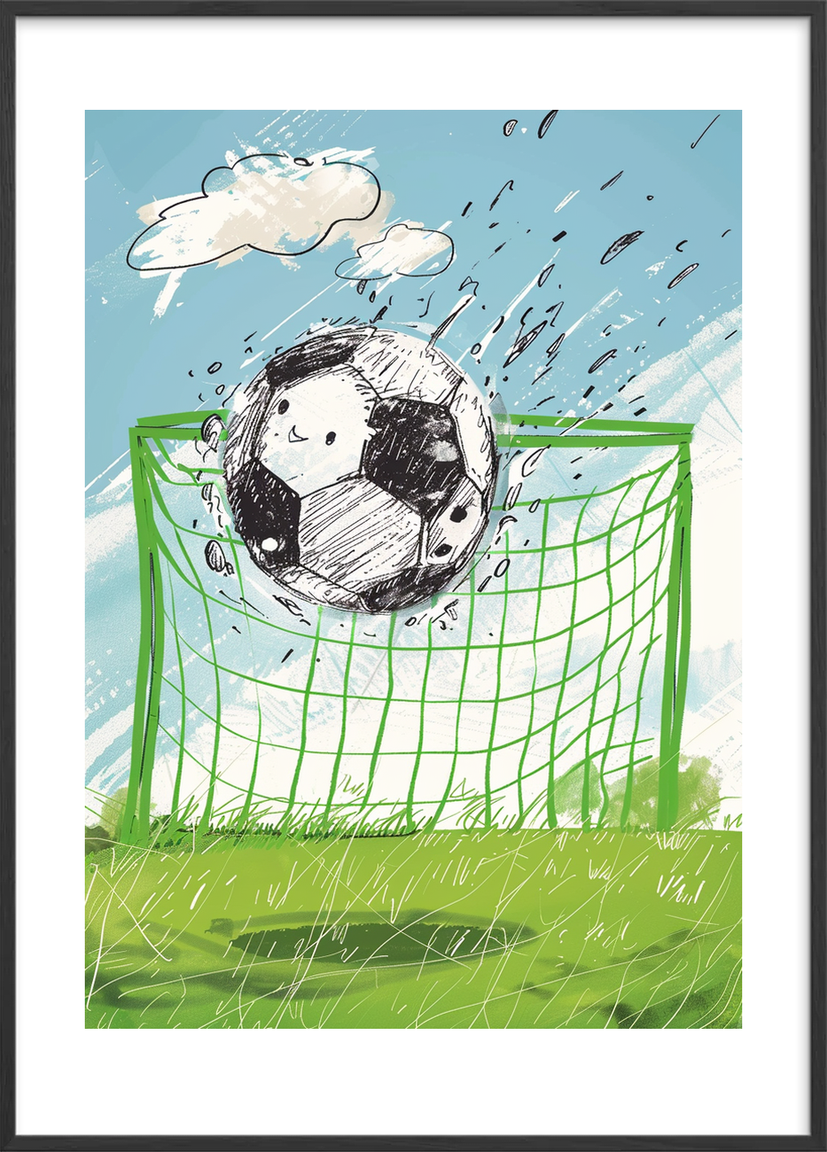 Boldens kys mod nettet - Black Frame, With White Border