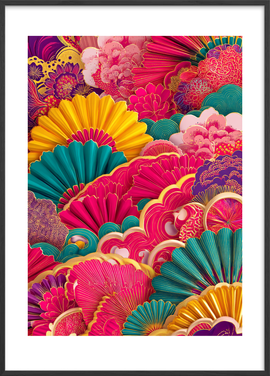 Silke under fingrene - Black Frame, With White Border