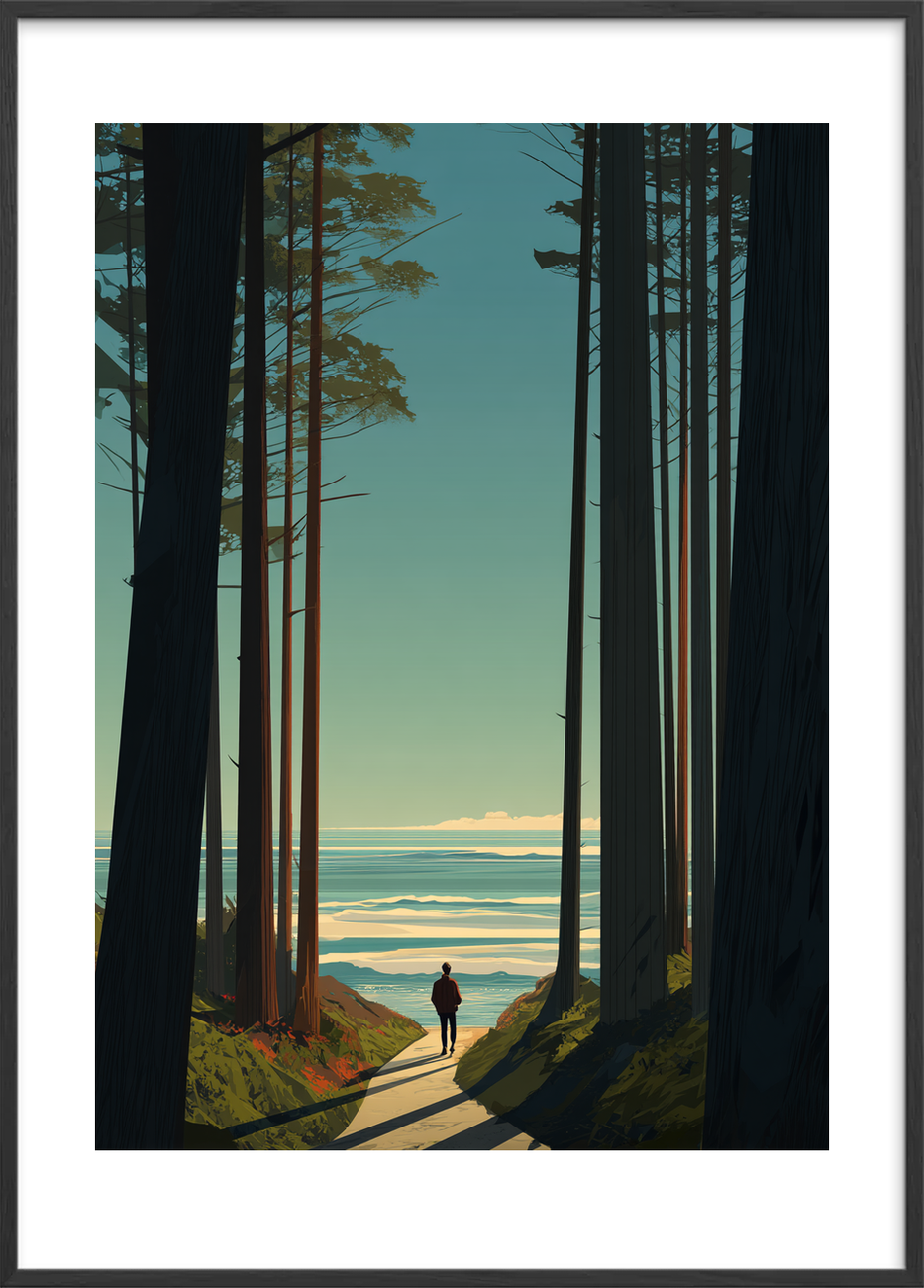 Hjertets stille bølgeslag - Black Frame, With White Border