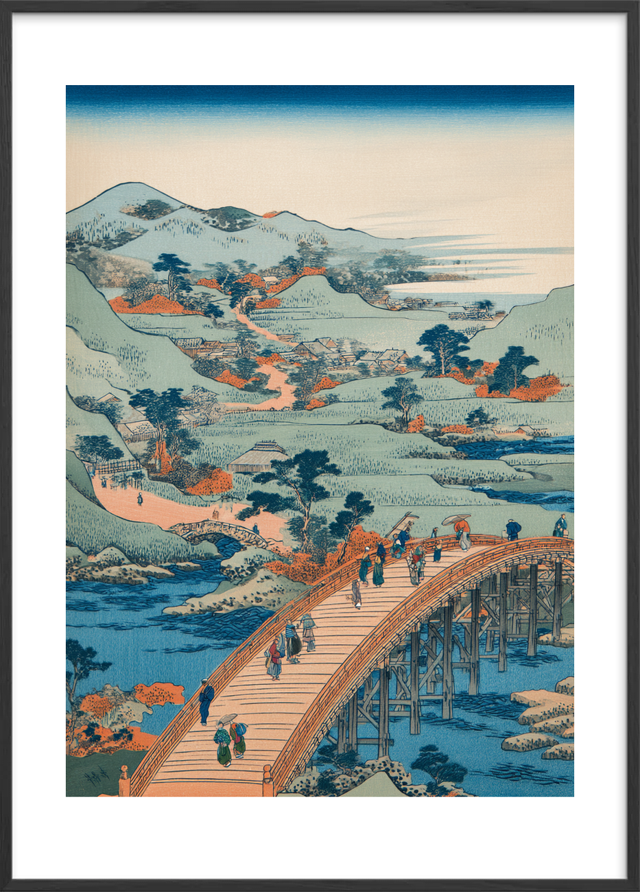 Broens blide hvisken - Black Frame, With White Border