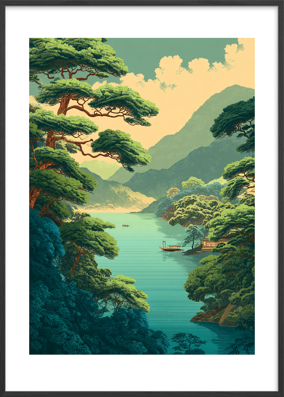 Smagen af morgenlys - Black Frame, With White Border