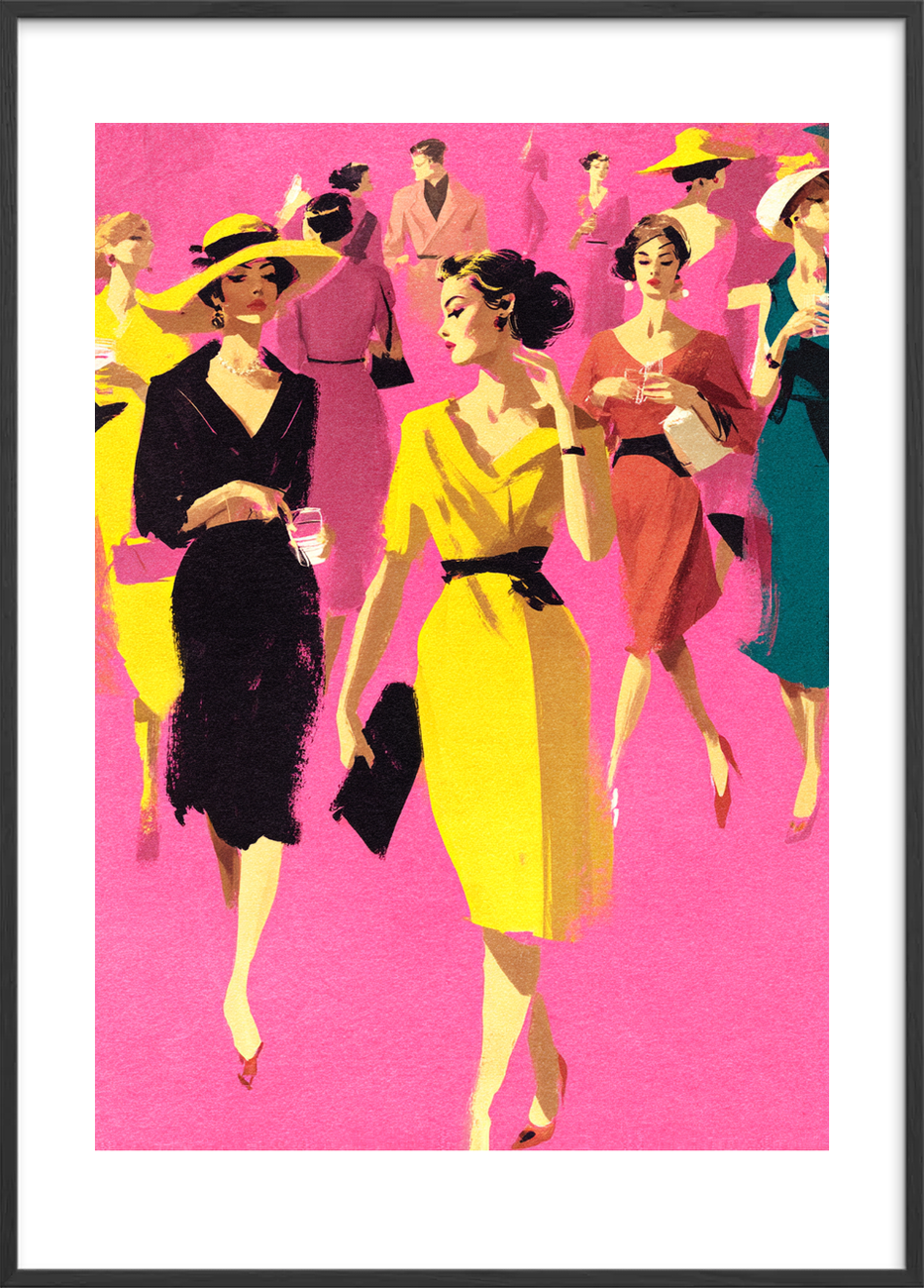 Sus af champagne og silke - Black Frame, With White Border