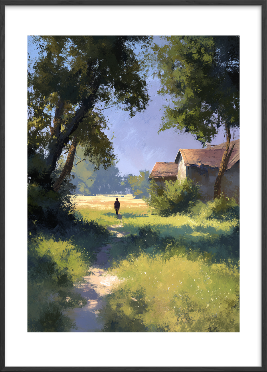 Sommervindens hvisken - Black Frame, With White Border