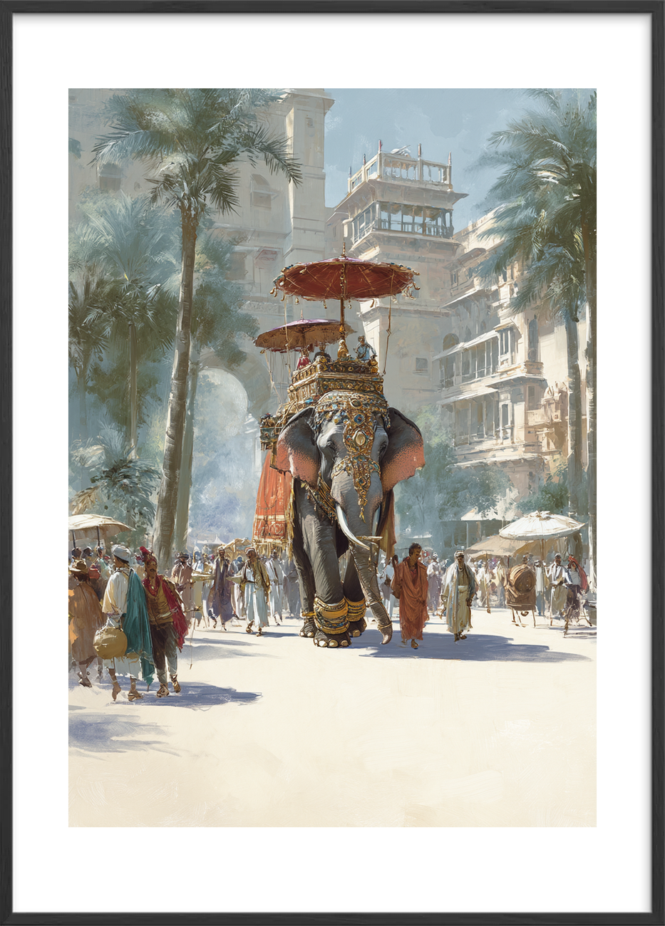 Byens tunge fodtrin - Black Frame, With White Border