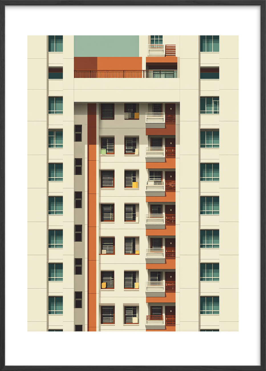 Betonens stille sus - Black Frame, With White Border