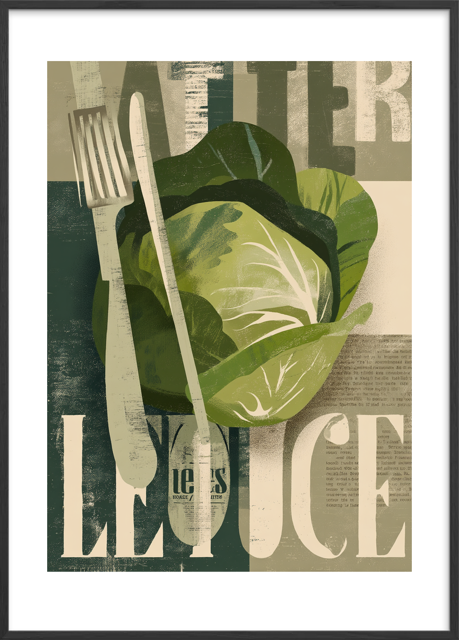 Knasende grøn symfoni - Black Frame, With White Border