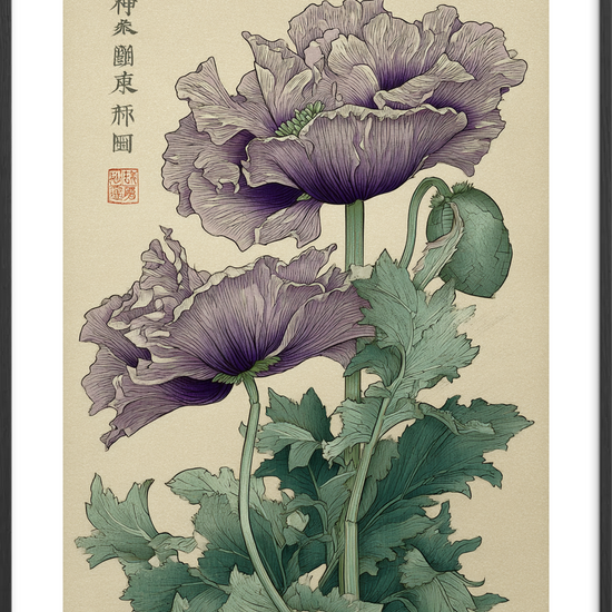 Hviskende silkevind - Black Frame, With White Border