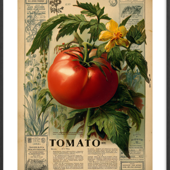 Smagen af solmoden tomat - Black Frame, With White Border