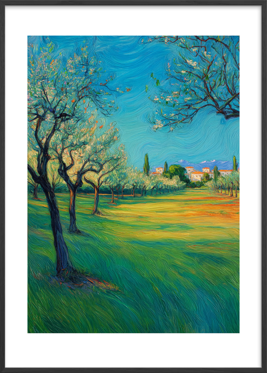 Luftens stille hvisken - Black Frame, With White Border