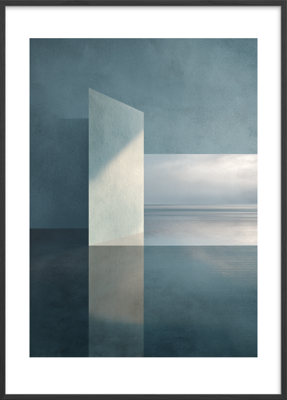 Rumets stille klang - Black Frame, With White Border