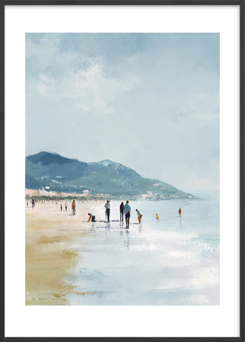 Sandets kolde kærtegn - Black Frame, With White Border