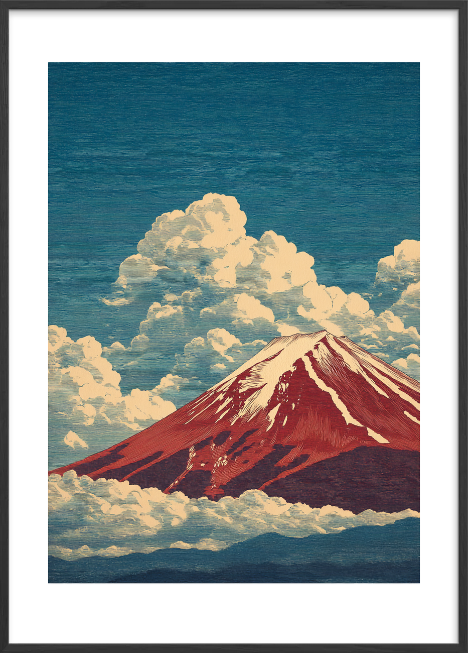 Bjergets stille toner - Black Frame, With White Border