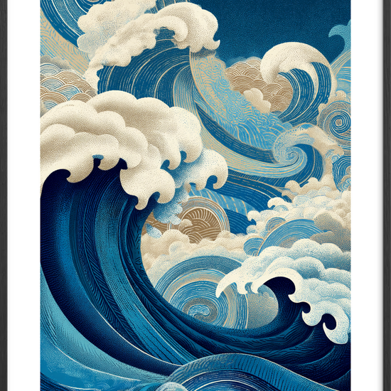 Lyden af havets sang - Black Frame, With White Border