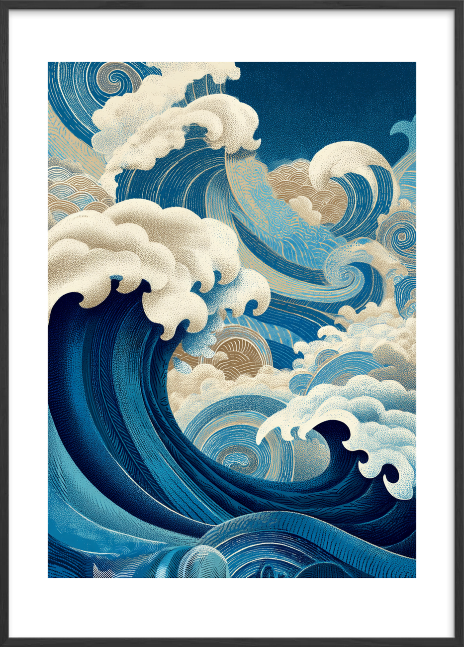 Lyden af havets sang - Black Frame, With White Border