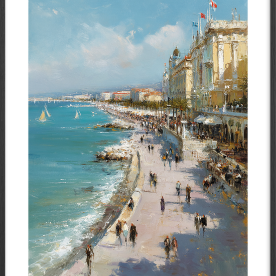 Havets hvisken - Black Frame, With White Border