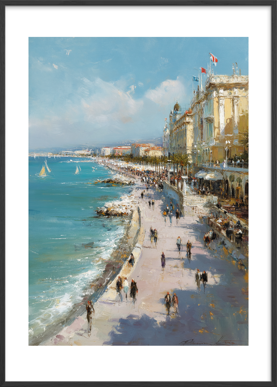 Havets hvisken - Black Frame, With White Border