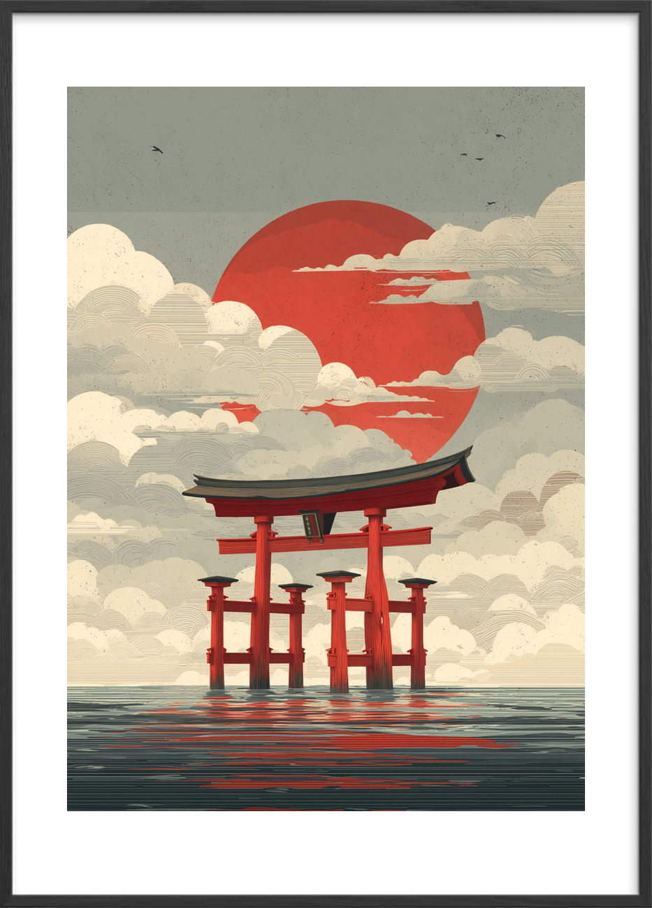 Solen smager af salt - Black Frame, With White Border