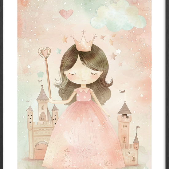 Kongelig stille hvisken - Black Frame, With White Border