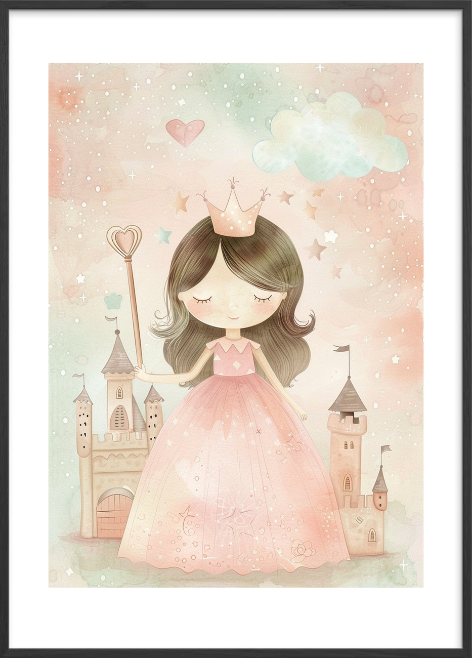 Kongelig stille hvisken - Black Frame, With White Border