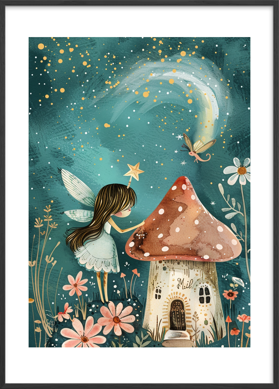 Stjernestøvets hvisken - Black Frame, With White Border