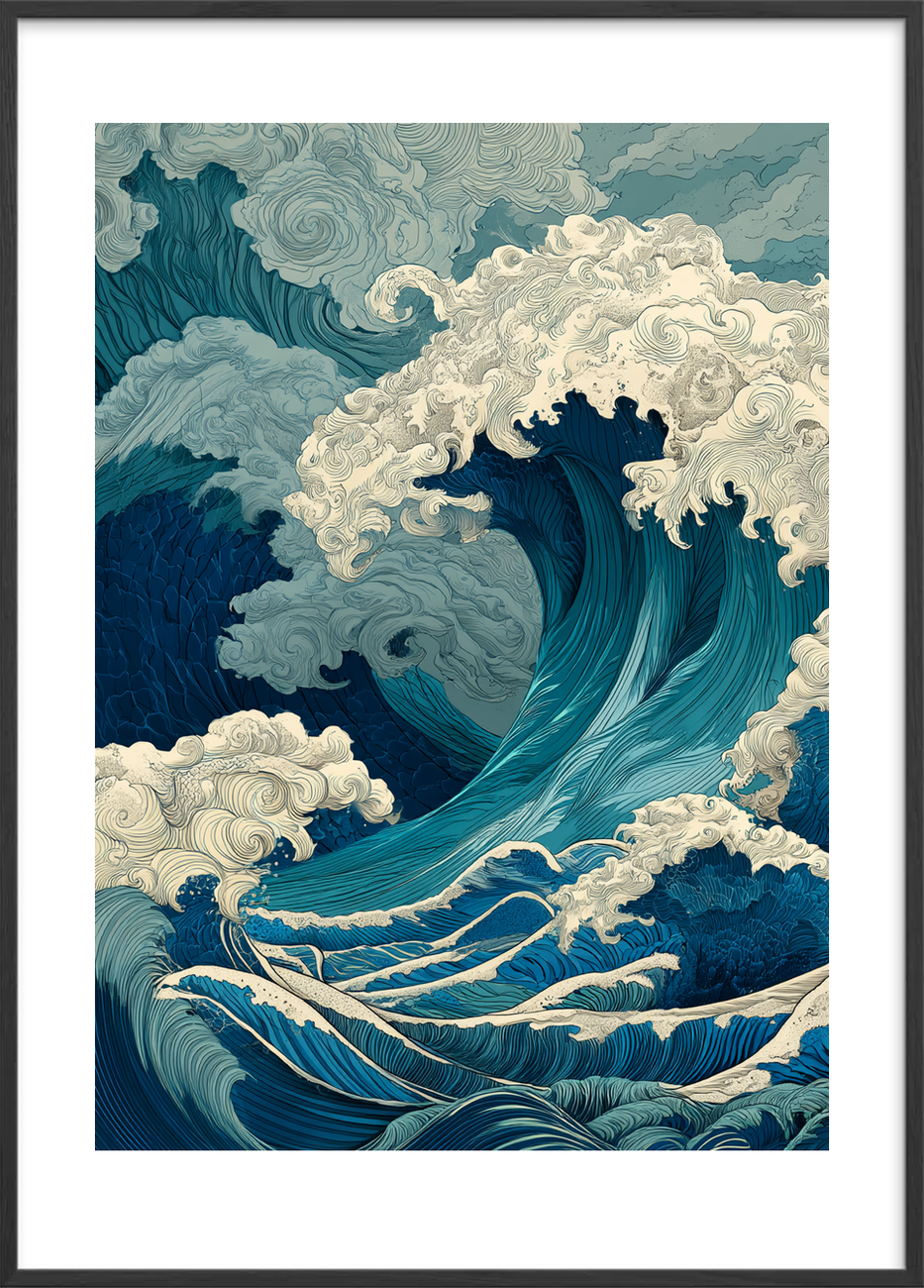 Saltets bid - Black Frame, With White Border