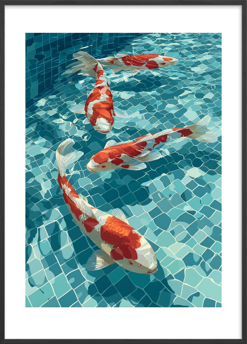 Silkesus af farvet skæl - Black Frame, With White Border