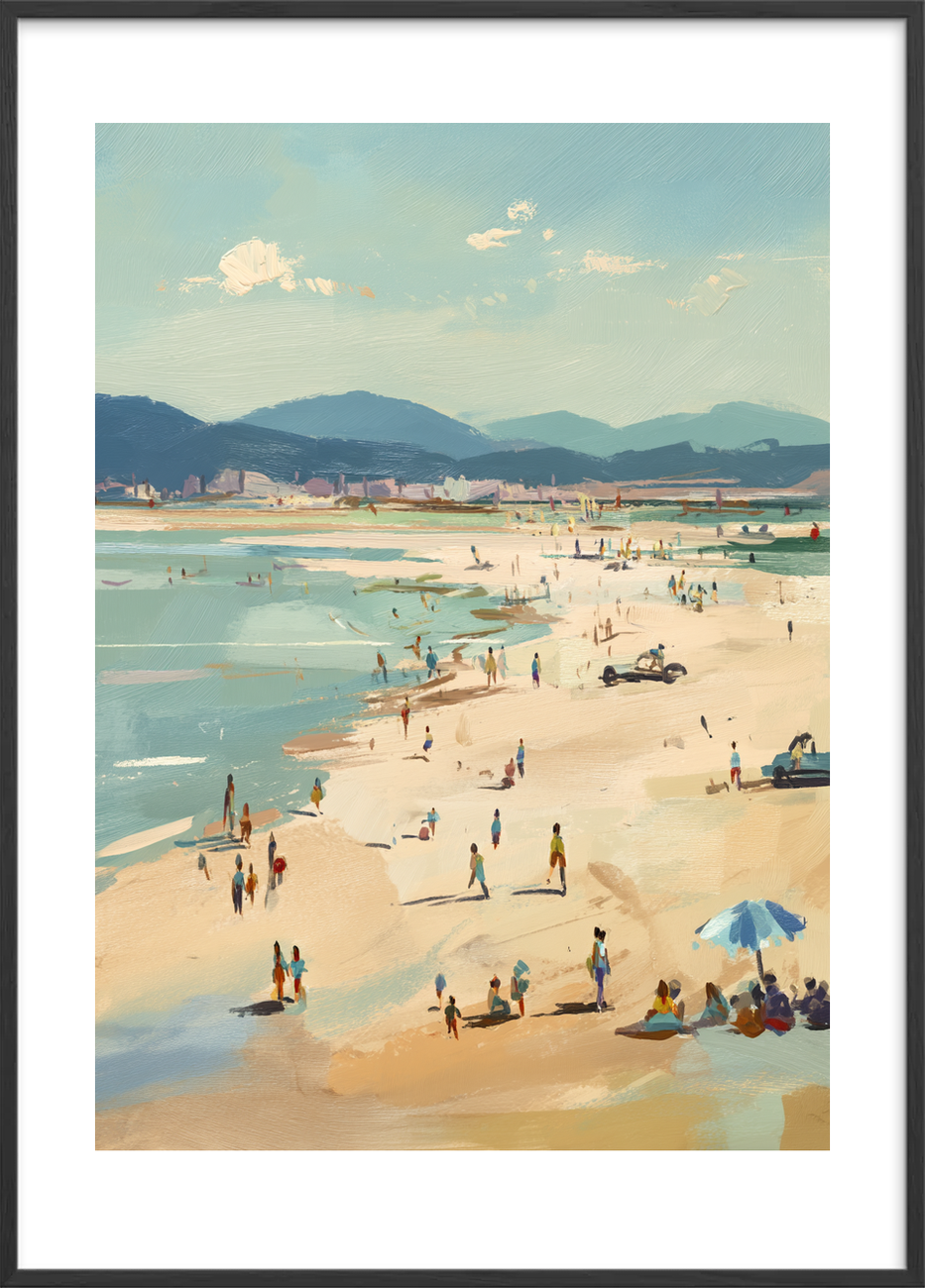 Saltets hvisken ved kysten - Black Frame, With White Border