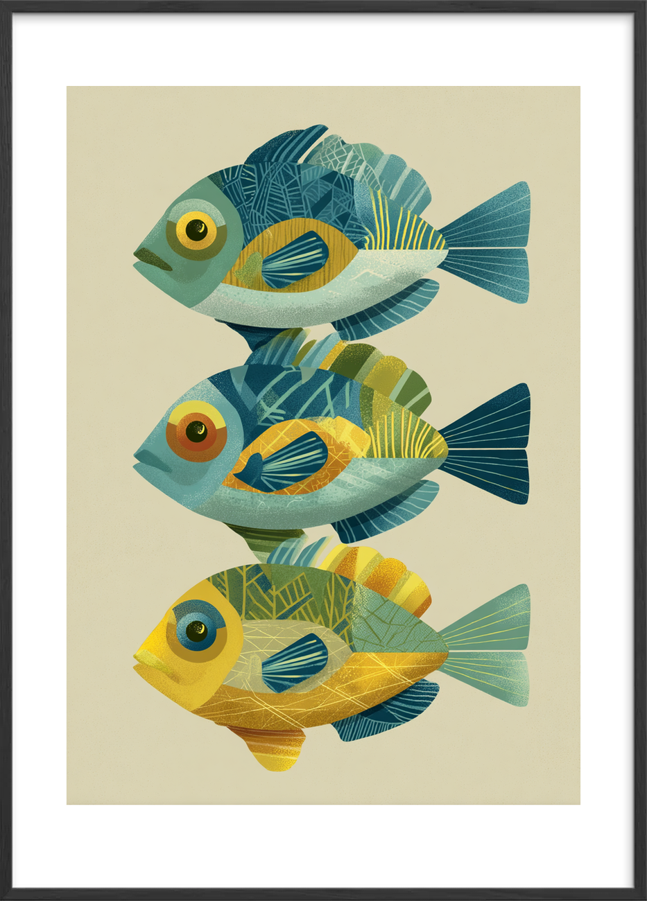 Havets sagte klang - Black Frame, With White Border