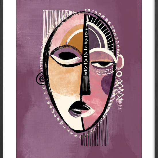 Stille rytme i ansigtet - Black Frame, With White Border